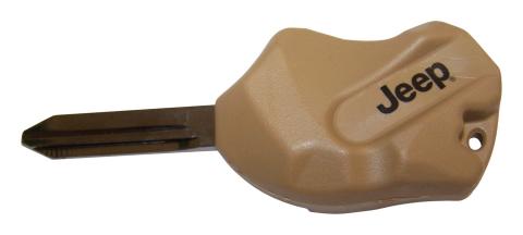 Tan Rock Key Blank for 05-18 Jeep JK, WK, XK, KL, KJ, KK, MK w/ Transponder RT Off Road