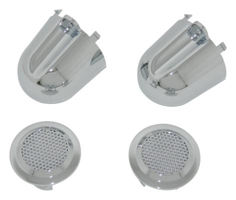 Plastic, Chrome Finish Tweeter Covers for Select 07-10 Jeep JK Wrangler RT Off Road