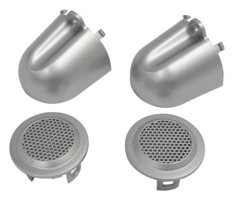 Set of 2, Plastic, Silver Tweeter Covers for Select 07-10 Jeep JK Wrangler RT Off Road