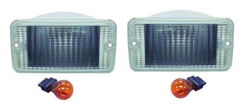 Clear Lamps, Amber Bulbs Clear Park & Turn Signal Lamp Set for Jeep TJ Wrangler RT Off Road