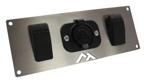 Switch Plate w/ 1 Power Socket and 2 Rocker Switches for Universal Applications RT Off Road