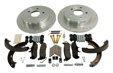 Rear Performance Brake Kit for Jeep WK, XK, Drilled & Slotted Rotors & Hardware RT Off Road