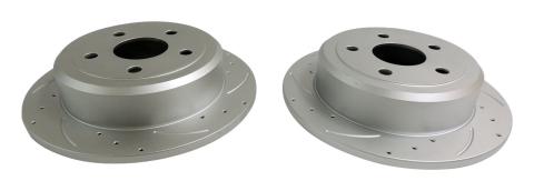 Rear High Performance Rear Cross Drilled & Slotted Rotor Set for 07-18 Jeep JK RT Off Road