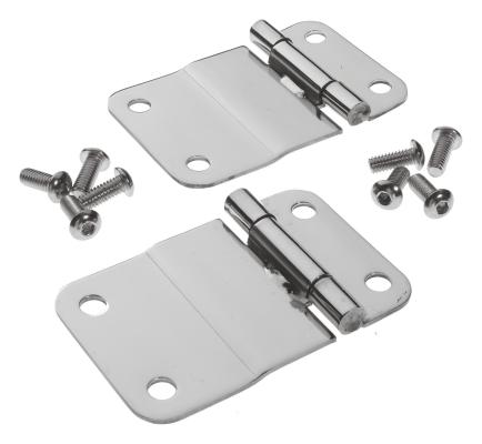 Polished Stainless Steel Lower Tailgate Hinge Set for 1976-1986 Jeep CJ-7, CJ-8 RT Off Road