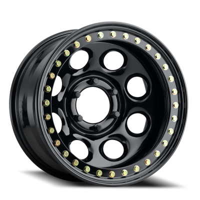 Aluminum Wheels 17x8 Rock 8 RT81 Gloss Black Beadlock Offset 8 on 165.1 Bolt Pattern 130.81 Bore Raceline