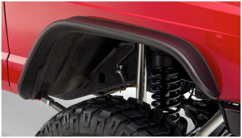 Black Jeep Flat Style Textured Finish Front Fender Flares For 1984-2001 Jeep Cherokee Bushwacker