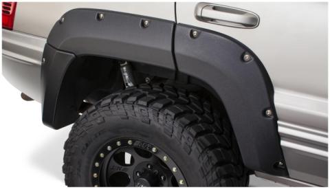Black Jeep Cutout Style Textured Finish Rear Fender Flares For 1999-2004 Jeep Grand Cherokee Bushwacker