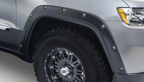 Black Pocket/Rivet Style Smooth Finish Front Fender Flares For 2011-2016 Jeep Grand Cherokee (Excluding SRT8) Bushwacker