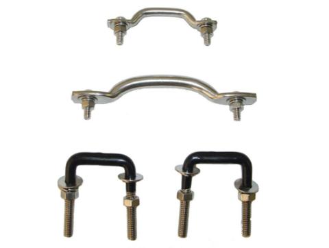 Windshield Tie Down Kit Stainless Steel 55-95 Jeep CJ/Wrangler Rugged Ridge