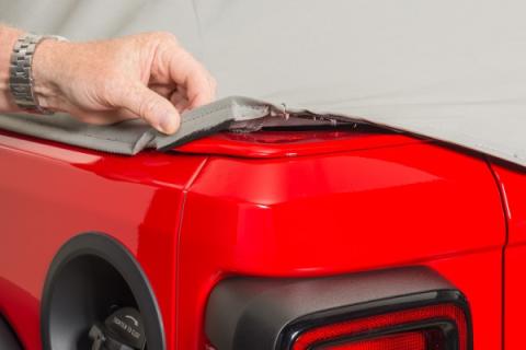 5 Layer Full Door Cab Cover 2018-2024 Jeep JLU Wrangler 4Dr W/Factory Soft Top Folded Down Gray MasterTop