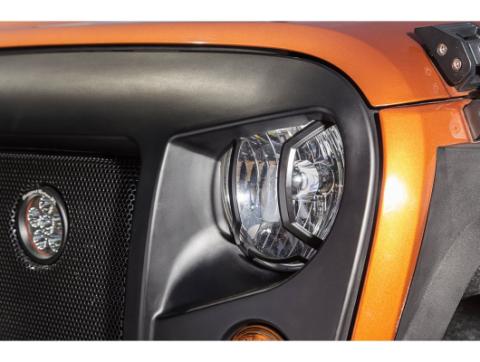 Elite Euro Guard Kit Headlight Textured Black 07-18 Wrangler JK/JKU Rugged Ridge