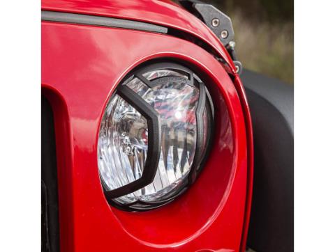 Elite Euro Guard Kit Headlight Textured Black 07-18 Wrangler JK/JKU Rugged Ridge