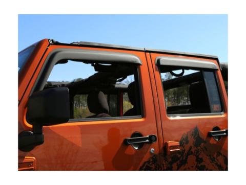 Window Visors Matte Black 07-18 4-Door Wrangler Rugged Ridge