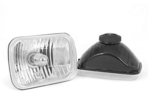 Headlight Kit Crystal H2 Rectangular 65-06 Jeep CJ/Wrangler TJ Rugged Ridge