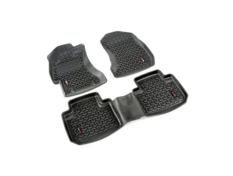 All Terrain Floor Liner Kit Black 07-18 Jeep Wrangler JK 4 Door Rugged Ridge