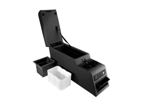 Center Console Ultimate Locking Black Denim 76-95 CJ/Wrangler YJ Rugged Ridge