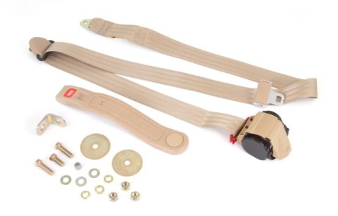 Seat Belt 3 Point Tan Belt Mounting Hardware Included 1976-1983 CJ5 And 1987-1995 Wrangler YJ OMIX