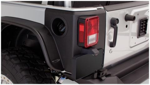 Black Trail Armor Rear Corners For 2007-2018 Jeep Wrangler JK 2-Door, Pair Bushwacker