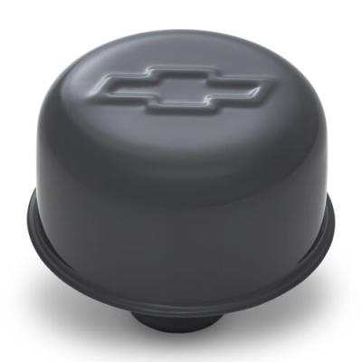 Engine Valve Cover Breather 3 Inch Dia Bowtie Logo Push-In Style Shark Gray Proform