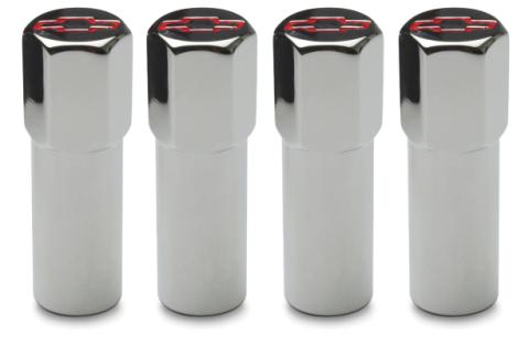 Engine Valve Cover Mini Nuts Steel Red Bowtie Logo Studs Included 4 Pc Red Bowtie Chevrolet Performance Parts