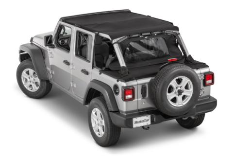 Jeep JL Regular Tonneau Cover 2 Piece Combo For 18-2024  Wrangler JLU 4Dr Hard Top Models MasterTwill Wind Stopper MasterTop