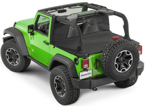 WindStopper Plus/Tonneau Cover Ultimate Combo 18-Present Jeep JLU Wrangler 4 Dr/Soft Top Black Diamond MasterTop