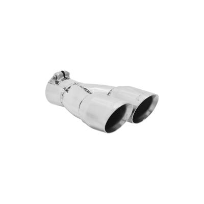 Exhaust Tip Exhaust Tip 3.00 Inch Dual Angle Cut Polished SS Fits 2.50 Inch Tubing -Clamp On Flowmaster