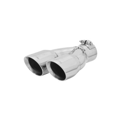 Exhaust Tip Exhaust Tip 3.00 In Dual Angle Cut Polished SS Fits 2.50 Inch Right -Clamp On Flowmaster