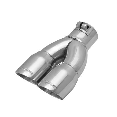 Exhaust Tip Exhaust Tip 3.00 In Dual Angle Cut Polished SS Fits 2.50 Inch Left Clamp On Flowmaster