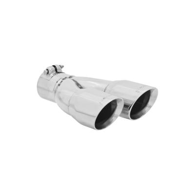 Exhaust Tip Exhaust Tip 3.00 In Dual Angle Cut Polished SS Fits 2.50 Inch Left Clamp On Flowmaster