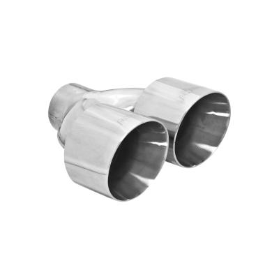 Exhaust Tip Exhaust Tip Dual 4.00 Inch Angle Cut Polished SS Fits 2.50 Inch Tubing Weld On Flowmaster