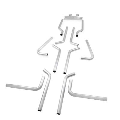 U-Fit Dual Exhaust Kit 16 Pc. Universal Dual Exhaust Tubing Kit 2.25-Inch Mandrel-Bent Aluminized Steel Tubing Flowmaster