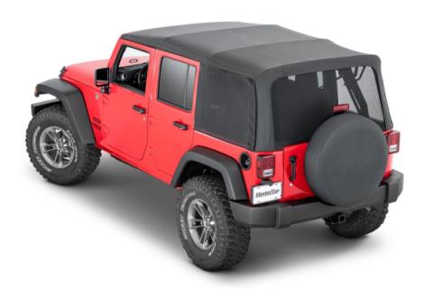 Mesh Trail Screens 2010-2018 4 Dr JKU Wrangler with Factory Original or MasterTop Soft Top 3 Piece Kit Black Mesh MasterTop