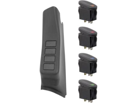 Switch Pod Kit A-Pillar Black LHD 07-10 Jeep Wrangler JK Rugged Ridge