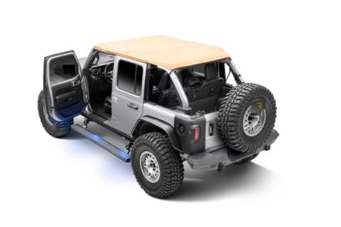 RealTruck VoltStep Electric Running Board Kit Protective Bedliner Coating 2018-2026 Jeep Wrangler Go Rhino