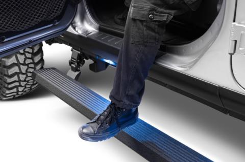 RealTruck VoltStep Electric Running Board Kit Protective Bedliner Coating 2018-2026 Jeep Wrangler Go Rhino