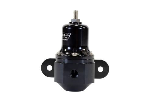 Hi-Cap Universal Adjustable Fuel Pressure Regulator Inlet 2 x -6AN (9/16-18) Outlet -6AN Gauge Port 1/8 Inch NPT Black AEM Electronics