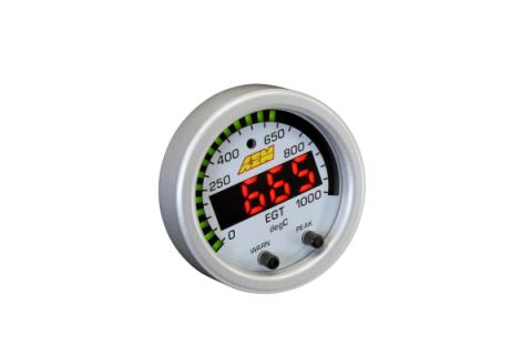 X-Series EGT Gauge Kit 0-1800F/0-1000C Black Bezel and Black Faceplate AEM Electronics