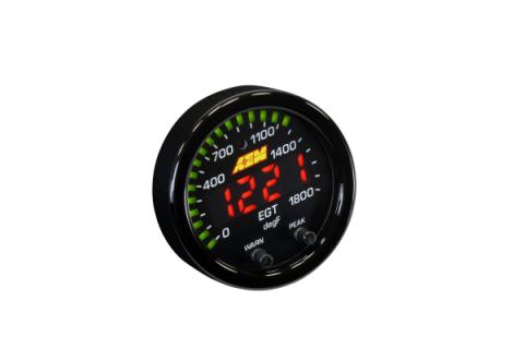X-Series EGT Gauge Kit 0-1800F/0-1000C Black Bezel and Black Faceplate AEM Electronics