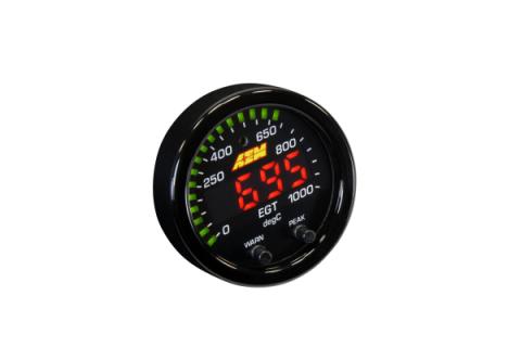 X-Series EGT Gauge Kit 0-1800F/0-1000C Black Bezel and Black Faceplate AEM Electronics