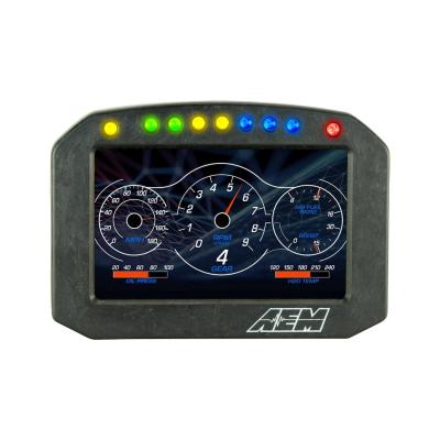 CD-5F Carbon Flat Panel Non-Logging/ Non-GPS Display 5-inch diagonal screen, carbon fiber enclosure, wiring harness included, Does Not Include Buttons (See PN 30-3610) AEM Electronics