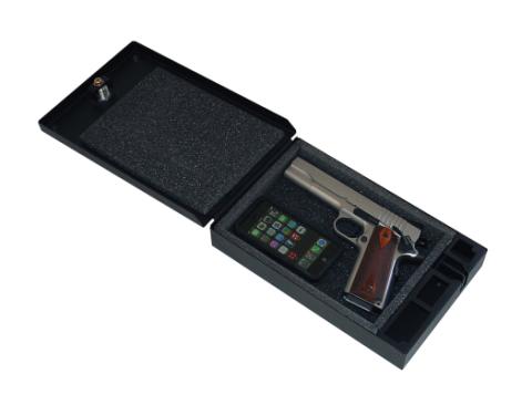Portable Safe For Full-Size Pistols Universal Black Includes Security Cable Tuffy Security Products