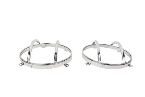 Jeep JK Euro Headlight Guards Pair  07-18 Wrangler JK Polished Silver Kentrol