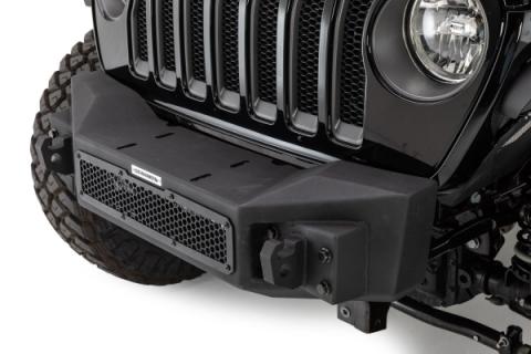 Rockline Front Stubby Bumper Textured Black 2007-2026 Jeep Wrangler JK/JL 2020-2025 Jeep Gladiator Go Rhino