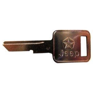Ignition Key Blank for Select Jeep YJ, CJ-5, CJ-7, CJ-8, XJ, MJ, SJ, J-Series Crown Automotive
