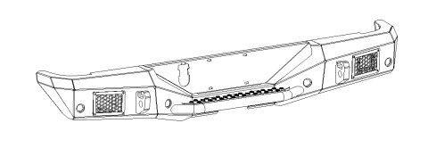 Rockline Rear Full Width Bumper Textured Black 2020-2025 Jeep Gladiator Go Rhino