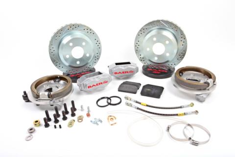 Brake System 12 Inch Rear SS4 with Park Brake Silver Buick/Olds/Pontiac 10/12 Bolt BAER Brakes