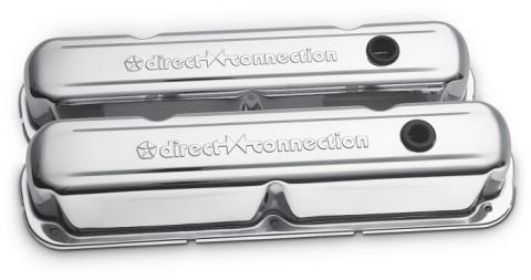 Engine Valve Covers Steel Chrome Direct Connection Logo Fits LA/Small Block Engines Proform