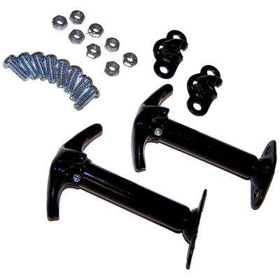 Black Hood Catch Kit for 41-95 Jeep MB, CJs, YJ Wrangler Crown Automotive