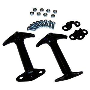 Black Hood Catch Kit for 41-95 Jeep MB, CJs, YJ Wrangler Crown Automotive